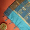 Royal Blue Silk Saree with Zari Checks and Golden Pineapple Buttas Royal Blue Silk Saree with Zari Checks and Golden Pineapple Buttas