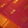 Rani Pink Silk Saree with Zari Checks and Golden Pineapple Buttas Pink magenta silk saree with golden zari checks, floral motifs and rich zari border – Panduranga Silks