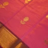 Plum Purple Silk Saree with Zari Checks and Golden Pineapple Buttas Plum purple silk saree with copper zari checks, golden pineapple motifs and geometric zari border