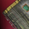 Powder Blue Silk Saree with Mughal Inspired Floral Emboss Work Powder blue silk saree with Mughal-inspired printed panels, floral emboss work and subtle zari border