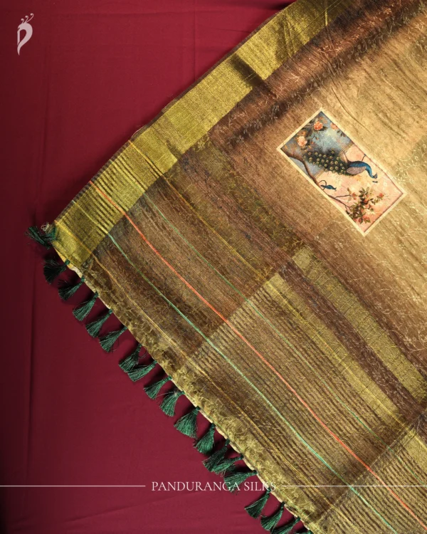 Sage Green Art Silk Saree with Mughal Art and Floral Emboss Work Sage Green Art Silk Saree with Mughal Art and Floral Emboss Work