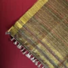 Steel grey silk saree with Mughal-inspired elephant art, floral emboss work and subtle zari border