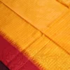 Mustard Yellow Raw Silk Saree with Checks and Wine Maroon Border Mustard yellow raw silk saree with zari checks, wine maroon temple border and contrasting zari-woven pallu