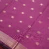 Rani Purple Soft Silk Cotton Saree with Golden Zari Buttas Rani purple silk cotton saree with golden zari buttas and silver grey pallu