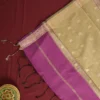 Rani Purple Soft Silk Cotton Saree with Golden Zari Buttas Rani purple silk cotton saree with golden zari buttas and silver grey pallu
