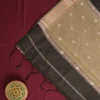 Black Soft Silk Cotton Saree with Golden Zari Buttas and Border Black silk cotton saree with golden zari buttas and geometric zari border