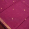 Rani Purple Soft Silk Cotton Saree with Golden Zari Buttas Design Rani purple silk cotton saree with golden zari buttas and brown zari border
