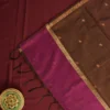 Rani Purple Soft Silk Cotton Saree with Golden Zari Buttas Design Rani purple silk cotton saree with golden zari buttas and brown zari border