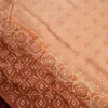 Blush Peach Tussar Silk Saree with Embossed Geometric Design Blush peach Tussar silk saree with embossed geometric design and terracotta floral border