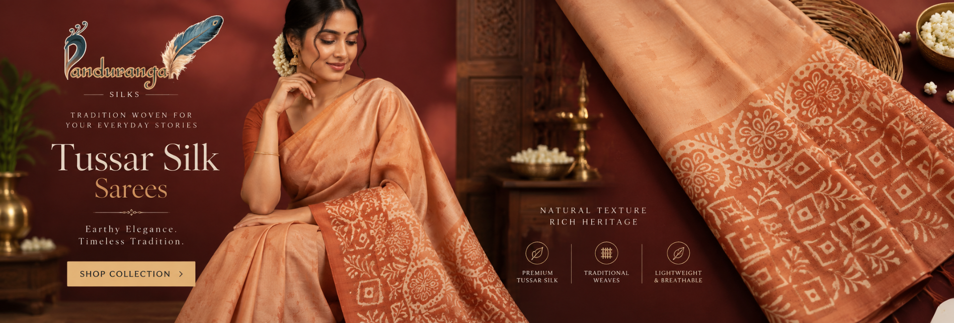 Tussar Silk Saree Hero Banner