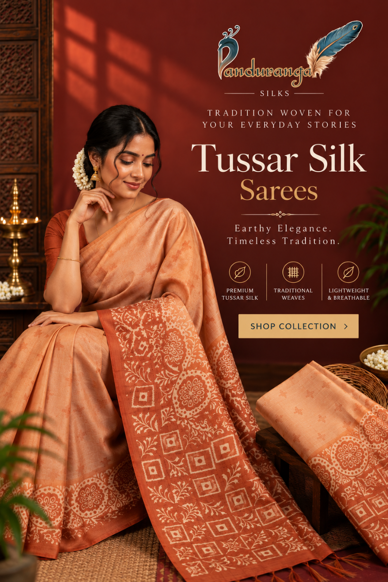 Tussar Silk Saree - Hero Banner Mobile