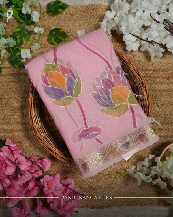 Linen Organza saree