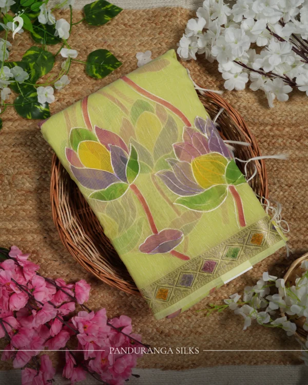 03 Linen Organza saree